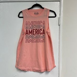 Isaac Morris America tank top new with tags size medium AMERICA red blue coral